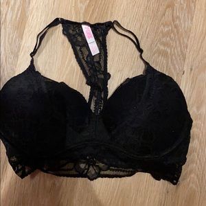 Pink Victoria’s Secret black bra